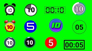 top 10  most used  5 seconds  10 seconds  countdown timer  green screen  no copyright [upl. by Linder]