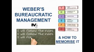 Webers Bureaucratic Management  Simplified with Tips to Memorise it [upl. by Yrro]