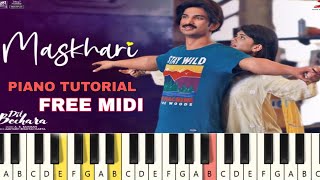 Maskhari  Dil Bechara  Piano Tutorial FREE MIDI  Sushant Singh Rajput  Keyboard Cover [upl. by Rennerb]