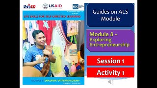 Video 141Guides amp Sample Answers on ALS Life Skills Module 8 Exploring Entrepreneurship Activity 1 [upl. by Aldis]