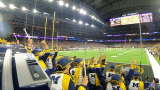 MIKE SAINRISTIL FLYING INTERCEPTION 🏆〽️  Michigan Marching Band Reaction  National Championship [upl. by Syxela106]