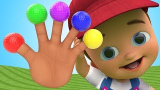 Minigolf Balls Finger Family Rhymes  Learn Colors for Children with Baby Play Color Balls 3D Kids [upl. by Toblat227]