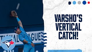 Daulton Varsho makes a remarkable leaping catch at the wall [upl. by Tiena]