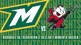 McDaniel Womens Soccer Highlights  10224 vs Dickinson [upl. by Wiseman368]