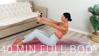 40 MIN FULL BODY WORKOUT  Pilates with Weights amp Band [upl. by Beverlie520]