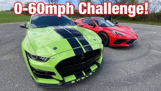 Whos Faster 060 2020 GT500 or C8 Corvette SURPRISE WINNER [upl. by Aretse]