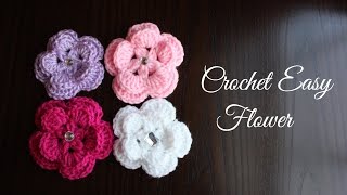 Como hacer una flor fácil a gancho o ganchillo crochet [upl. by Popelka23]