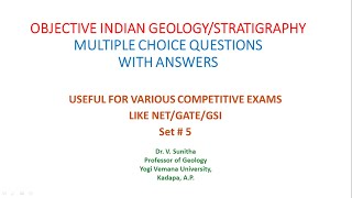 Stratigraphy Ind Geol MCQ Set 5 [upl. by Gladwin386]