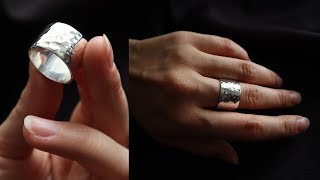 How to make a Hammered Sterling Silver Ring [upl. by England]