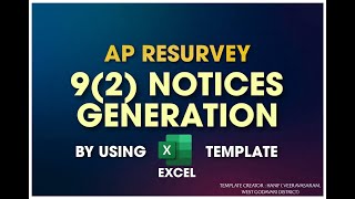 AP RESURVEY 92NOTICES GENERATION BY EASY EXCEL METHOD 2023 apresurvey [upl. by Natsirhc511]