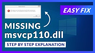 msvcp110dll Missing Error  How to Fix  2 Fixes  2021 [upl. by Frasquito586]