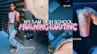 MY 5AM HIGH SCHOOL MORNING ROUTINE  picture day  starbucks  grwm  classes [upl. by Calvert]