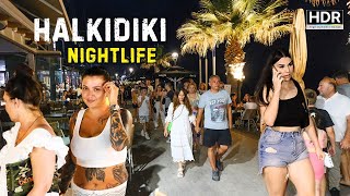 🔥 Amazing Nightlife 2024 in Pefkohori Kassandra Explore Halkidiki  Greece 4K HDR [upl. by Reviere]