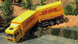 Bruder Toys Best of BRIDGE FALLS  Toys crash  Truck and tractor accident [upl. by Metzgar]