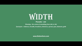 width How to pronounce width with Phonetic and Examples [upl. by Nadnal]