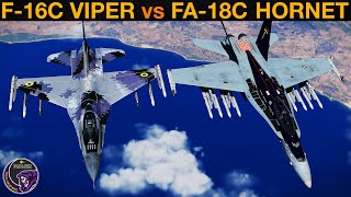 F16C Viper vs FA18C Hornet BVR Battle amp Dogfight  DCS [upl. by Lemart]