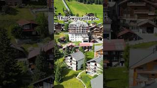 Amazing Swiss village on a cliff ⛰️🇨🇭 mürren murren switzerland swissalps swissvillage [upl. by Aynos]