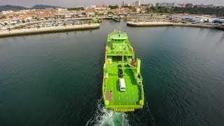 Chasing boats with a drone at Setúbal arbor [upl. by Swarts]