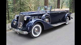 1937 Packard Super 8 Convertible Sedan  Tour and Test Drive  Charvet Classic Cars [upl. by Ynahpets]