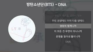 방탄소년단BTS  DNA 가사Lyrics [upl. by Danialah]