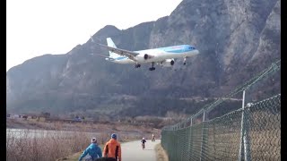 Take off and landings plane spotting at airport Innsbruck [upl. by Ahsekar]