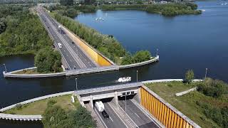 AQUEDUCT VELUWEMEER  Netherlands MOST FAMOUS water bridge [upl. by Aroel400]