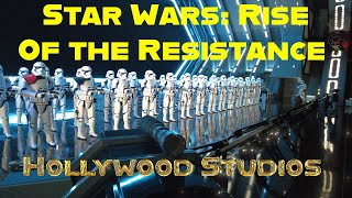 Star WarsRise of the ResistanceSingle Rider Line amp Regular Standby preshow Hollywood StudiosWDW [upl. by Yentnuoc]