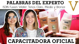 NUEVO ISDIN FUSION WATER COLOR CLARO MEDIO Y BRONCE  HABLA UN EXPERTO [upl. by Ellinehc]