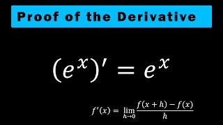 Proof of the derivative of ex A StepbyStep Proof and Explanation [upl. by Aerdnaeel]