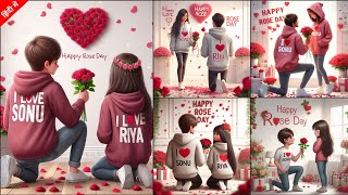 Rose Day Ai Photo Editing  Rose Day Ai Image Generator  Happy Rose Day Name Video Editing  Bing [upl. by Maffei]