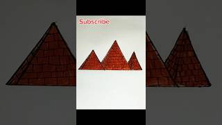 Pyramid drawing in easy way pyramid drawing art viralvideo shorts [upl. by Elleiand]