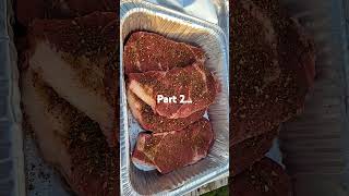 Ribeye steaks getting ready to be on grill [upl. by Stephenie]