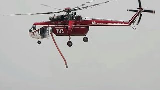 Sikorsky CH54 S64 Skycrane Departing Van Nuys Airport to Sand Fire 2016 [upl. by Judith]