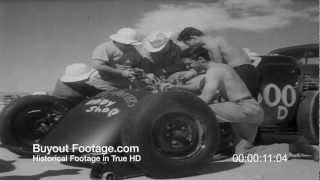 HD Stock Footage Speed Records Set at Bonneville Salt Flats 1953 Newsreel [upl. by Odine193]