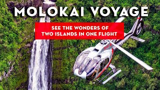 Hawaii Helicopter Tour of Maui  Molokai  Molokai Voyage [upl. by Juley]