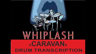 Whiplash  Caravan  Drum Transcription  Drum Sheet Music PDF [upl. by Nauqel]