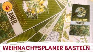 Weihnachtsplaner basteln StampinUp Anleitung DIY Tutorial Christmas Journal Grüngoldene Weihnacht [upl. by Nomelihp]