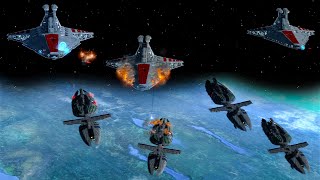 3 Venators vs 4 Munificentclass star frigate  Star Wars EAW Fall of the Republic [upl. by Ahsimaj]