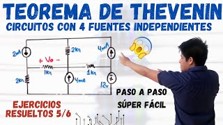 TEORENA de THEVENIN con 4 FUENTES INDEPENDIENTES💥 1 EJERCICIO RESUELTO PASO a PASO Esto NO SABIAS😱 [upl. by Odelia977]