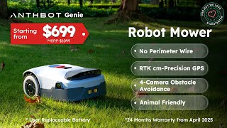 ANTHBOT Genie PlugandPlay Smart Robot Lawn Mower [upl. by Sybille]