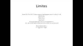 Espaces topologiques partie 22  Limites [upl. by Christie]