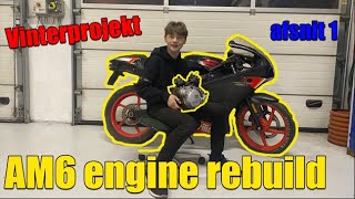 AM6 motorengine rebuild Rieju mrt Vinterprojekt afsnit 1 [upl. by Vasilis468]