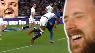 Forsen Reacts  Biggest Rugby Hits Brutal Rugby hits [upl. by Fidelas]