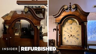 Restoring An English Grandfather Clock From The 1800s  Refurbished  Insider [upl. by Nelleh]