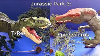 Jurassic Park 3 Tyrannosaurus Rex VS Spinosaurus Scene Stopmotion [upl. by Ahsino276]