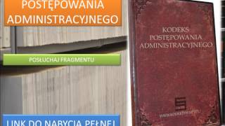 KODEKS POSTĘPOWANIA ADMINISTRACYJNEGO NA MP3  DO SŁUCHANIA  KPA PRAWO  Audiobook [upl. by Acirt]