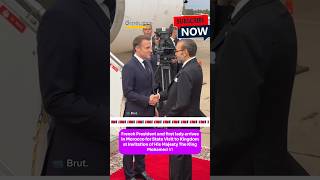 Moroccos King Mohammed VI welcomes Emmanuel and Brigitte Macron morocco france macron [upl. by Brandi5]