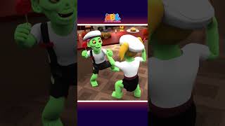 Cinco Zumbis Estavam Cozinhando em uma Festa 🧟🥘 shorts halloween músicainfantil aquibebêscantam [upl. by Ecyar872]