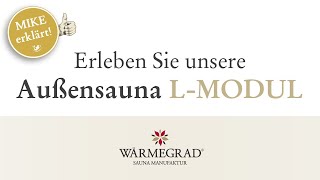 PremiumAußensauna von Meisterhand  Saunahaus mit Vorraum ☀️  Bestseller Modul L  Wärmegrad® [upl. by Takakura961]