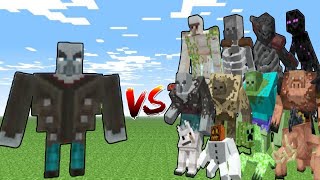 Vindicator Golem vs Every mobs in Minecraft Bedrock Edition  Vindicator Golem vs All mob [upl. by Erdreid122]